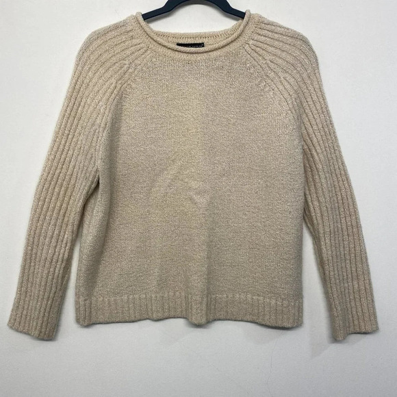 Carolyn Taylor Women's M Knit Sweater Cream Crew Neck Long Sleeve - Picture 1 of 6